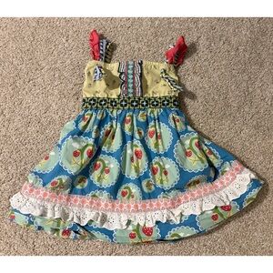 Matilda Jane Love Bug Knot Top Its a Wonderful Parade Strawberry Shirt Size 6